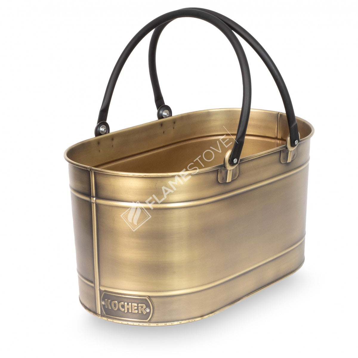 Oval bucket with wood handles double pipe | stylish design and durable construction | CM 55x31x29