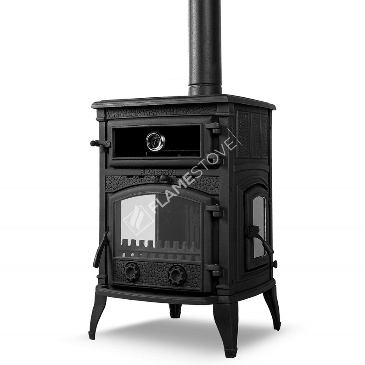 Stove glass stove with 3 Sirius maxi side with the lid casting | high efficiency Wood & coal stove, Schott Robax glass, double-Fired, kW 18.21