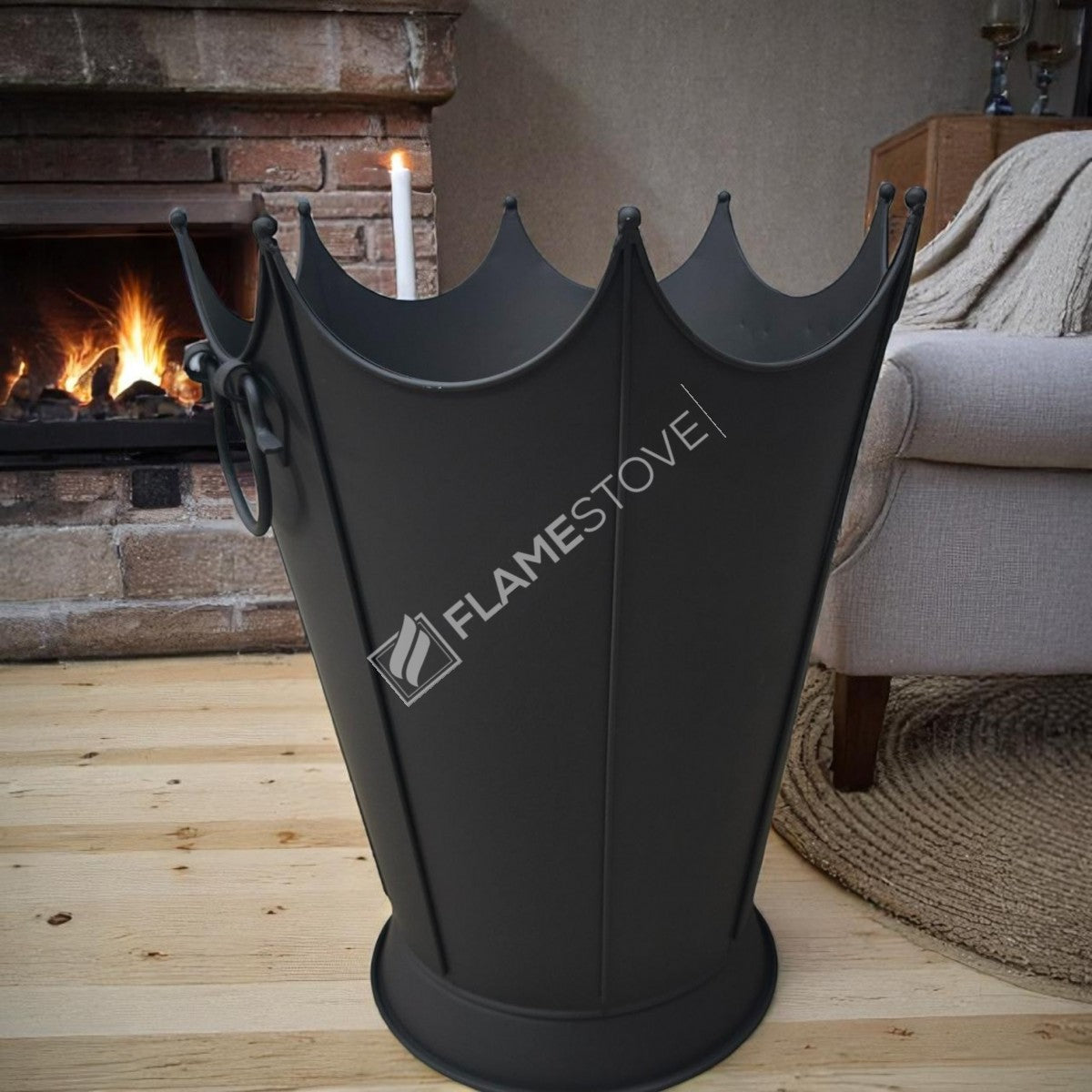 Oval wood bucket | apartment fireplaces and Bucket | 27x43x53 cm | stylish and durable