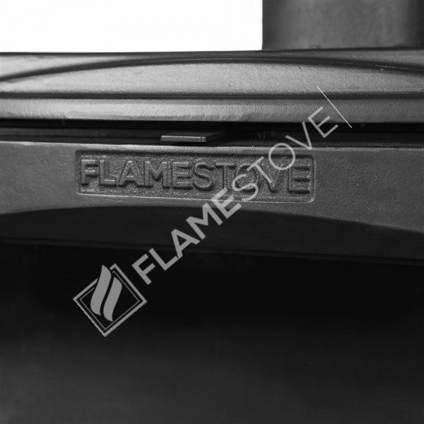 Lodi Stove Stove Fireplace Classic Flame | high efficiency Wood & coal stove, double Combustion, Class A, Schott Robax Glass, 5 kW