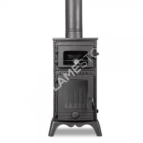 Lux stove cast iron stove with 3 sided glass Major | high efficiency Wood & coal stove, Schott Robax glass, enamel Stove, Heating 70 m2