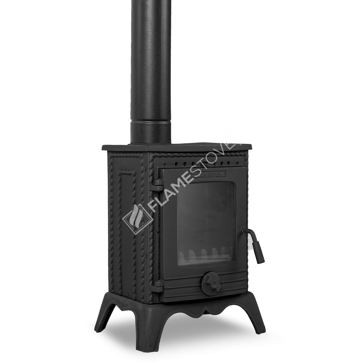 Minor high-strength cast iron stove | high efficiency Wood & coal stove, Schott Robax Glass, 50 m2 Heating