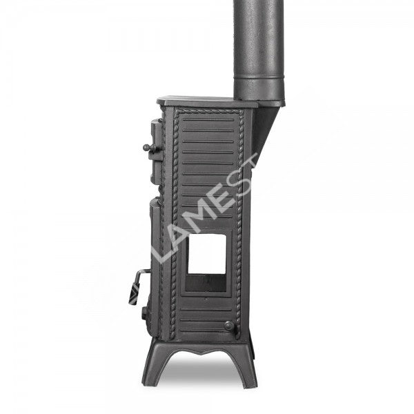 Lux stove cast iron stove with 3 sided glass Major | high efficiency Wood & coal stove, Schott Robax glass, enamel Stove, Heating 70 m2