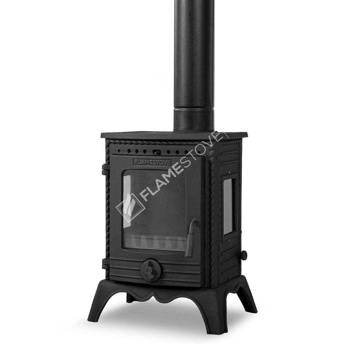 Minor Lux 3-Sided double glass-fired stove cast | high efficiency wood &amp; Coal Stove, Class A, Schott Robax Glass, 50 m2 Heating