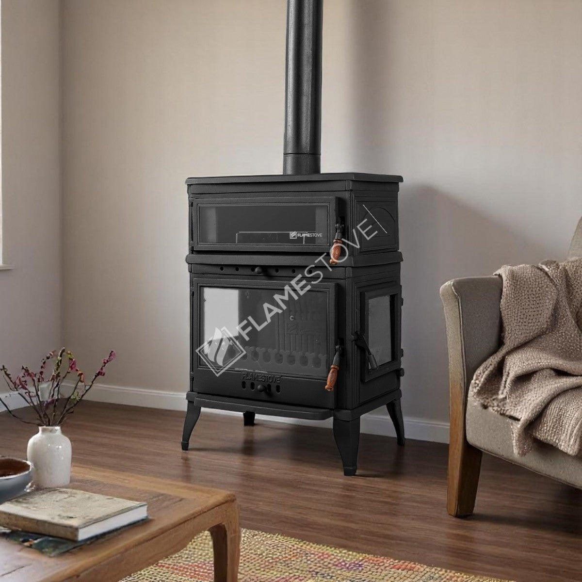 The Side Cover Casting With High Efficiency Wood & Coal Stove - Retro Lux, Enamel Stove