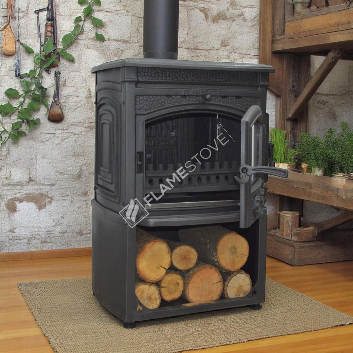 The Side Cover With The Sirius Star Cast Stove Odunluklu