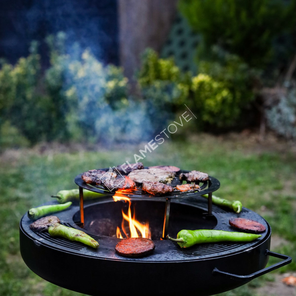 Feast Flame and fire pit | 60 cm sub-grid | Grill Top 34 cm | 2.5 mm thick hair | Deep Reservoir