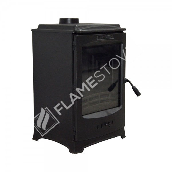 Lodi Stove Stove Fireplace Classic Flame | high efficiency Wood & coal stove, double Combustion, Class A, Schott Robax Glass, 5 kW