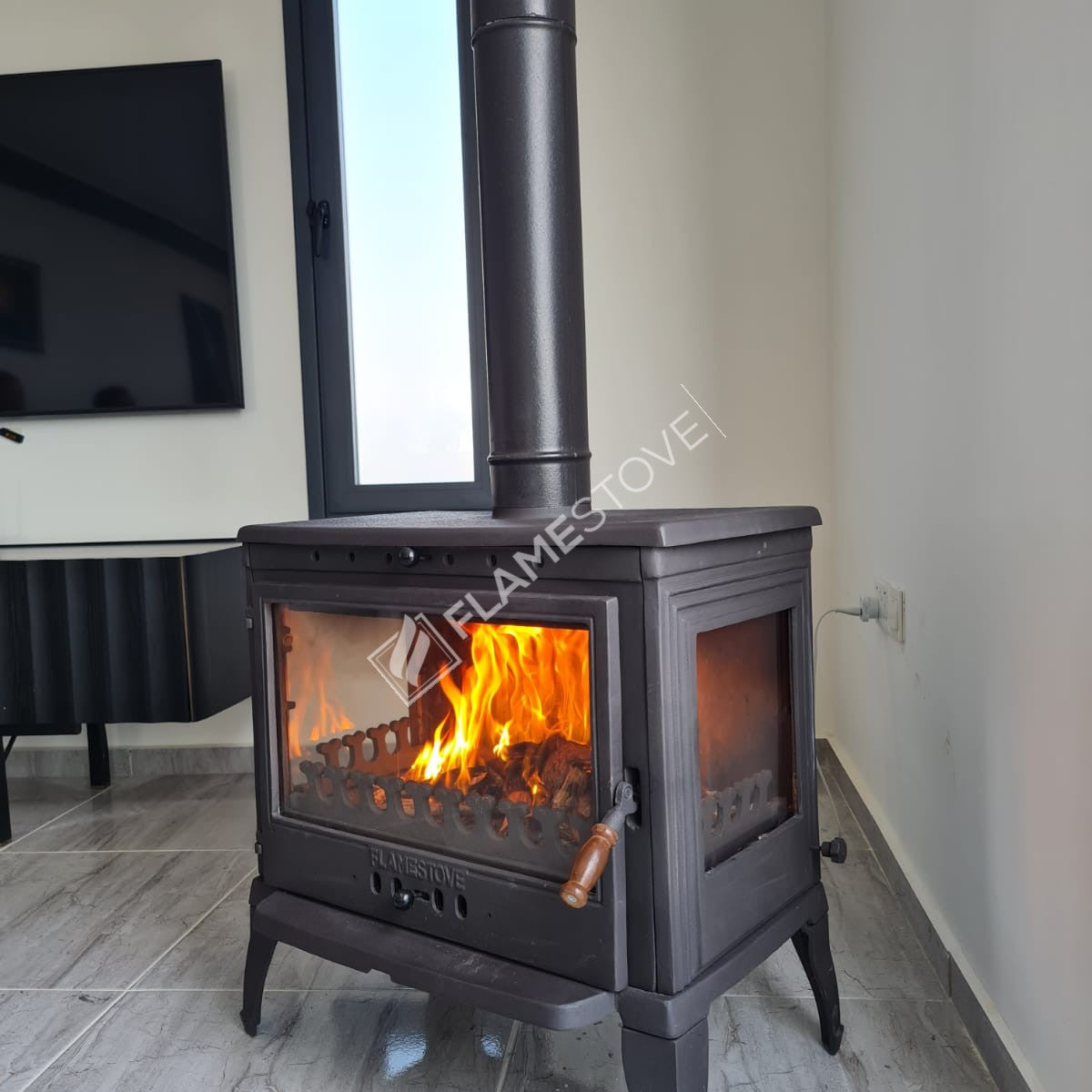 High Efficiency Cast Wood & Coal Stove - Retro Lux Double Combustion System