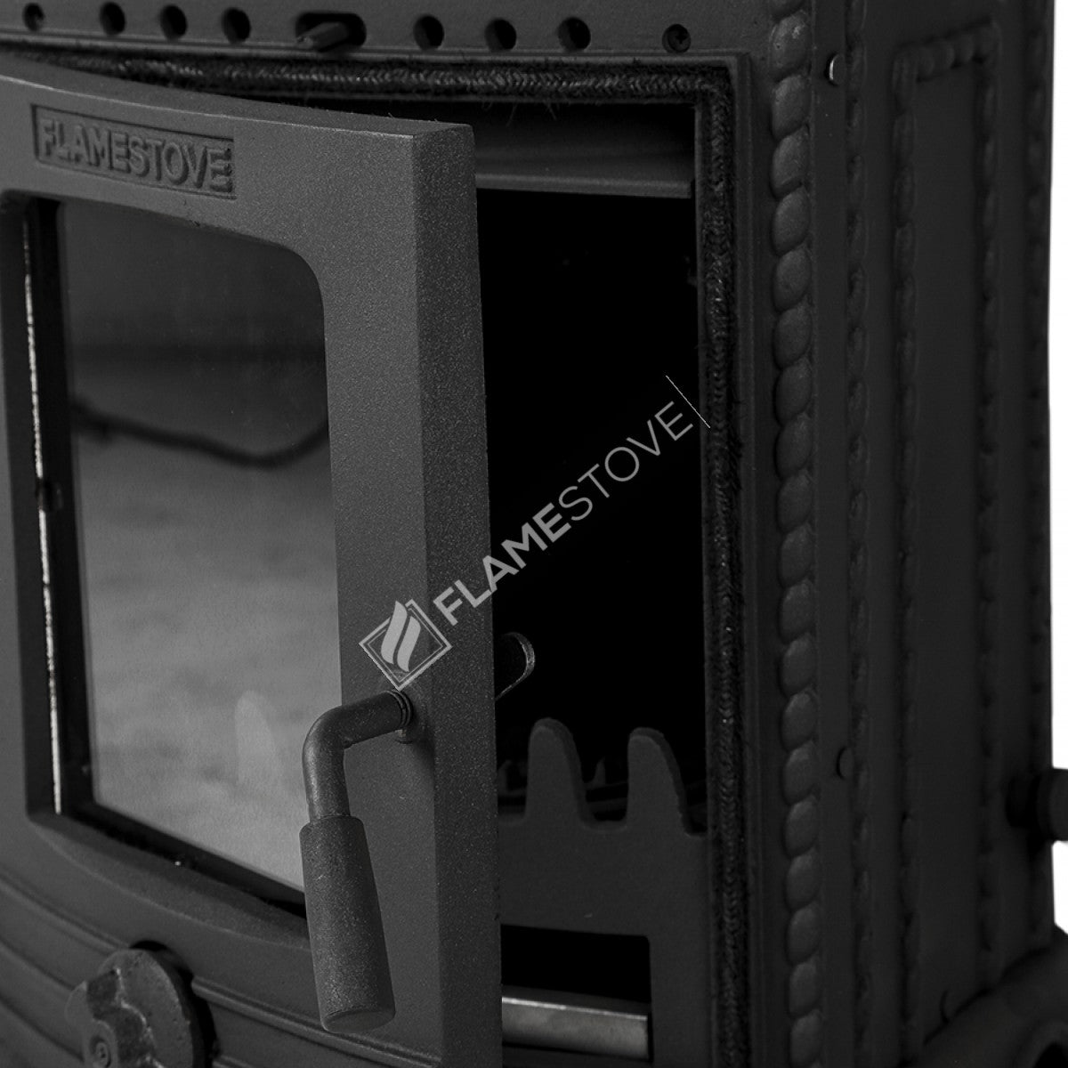 Minor high-strength cast iron stove | high efficiency Wood & coal stove, Schott Robax Glass, 50 m2 Heating