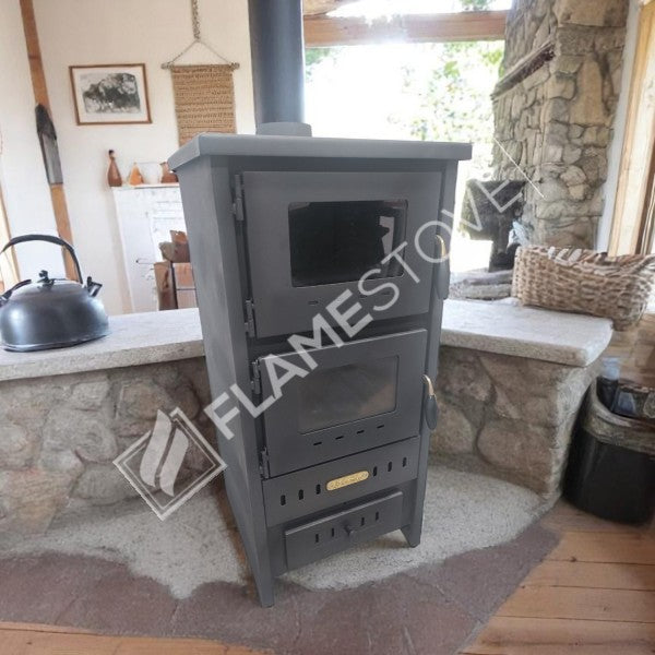 Set of 3: Steel outer surface fire-brick Stove, Aluminum Swingarm team and the woodshed