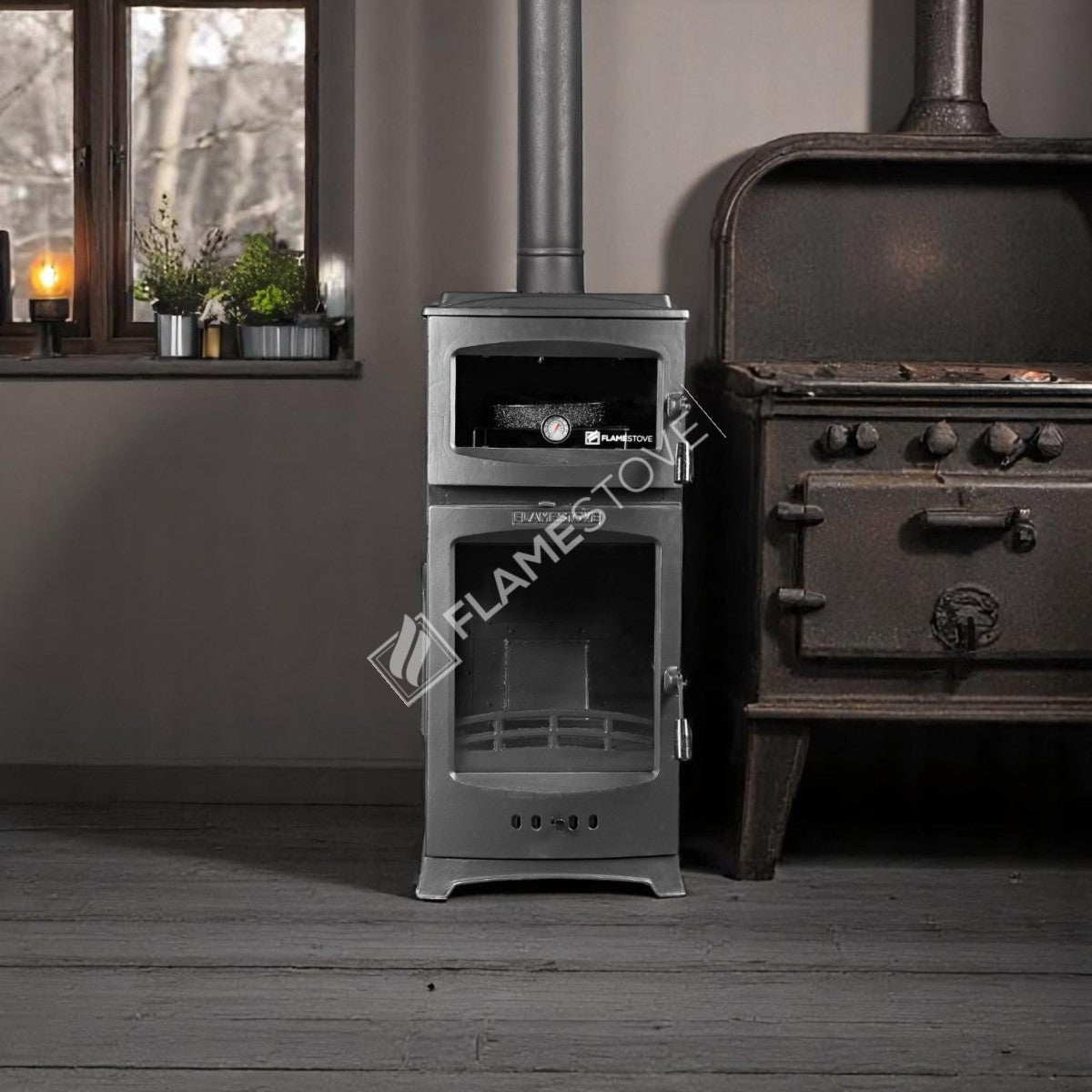 Lux Stove Pellet stove with 3 glass Lodi Gourmet | high efficiency Pellet Stove, Class A, Schott Robax glass, chrome, combustion chamber, 12 kW