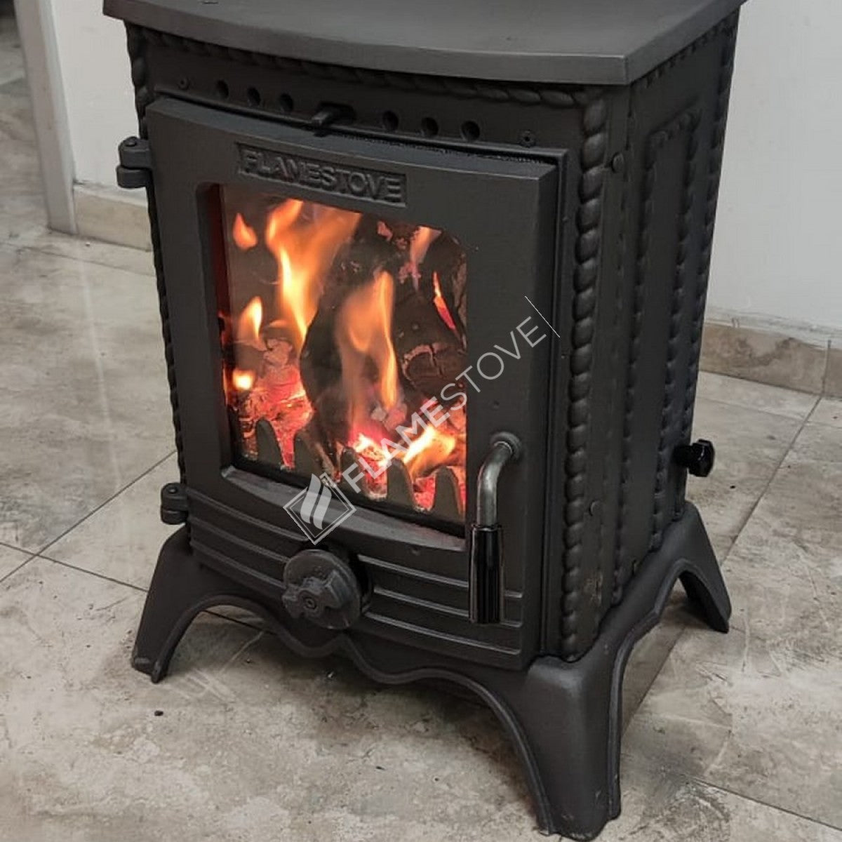 Minor high-strength cast iron stove | high efficiency Wood & coal stove, Schott Robax Glass, 50 m2 Heating