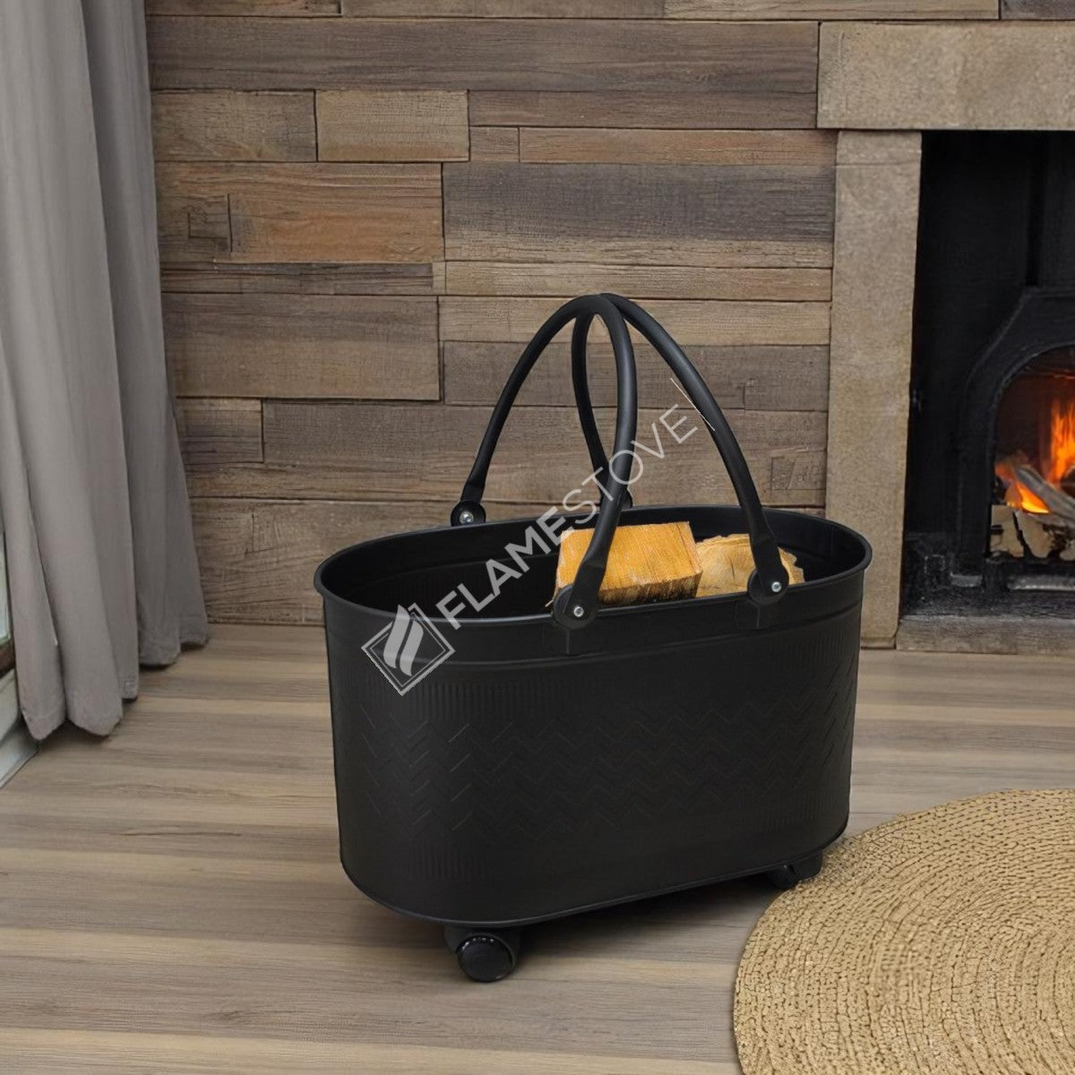 WOOD BUCKET ZIGZAG PRINTED FOOTED THE BALL - MAT