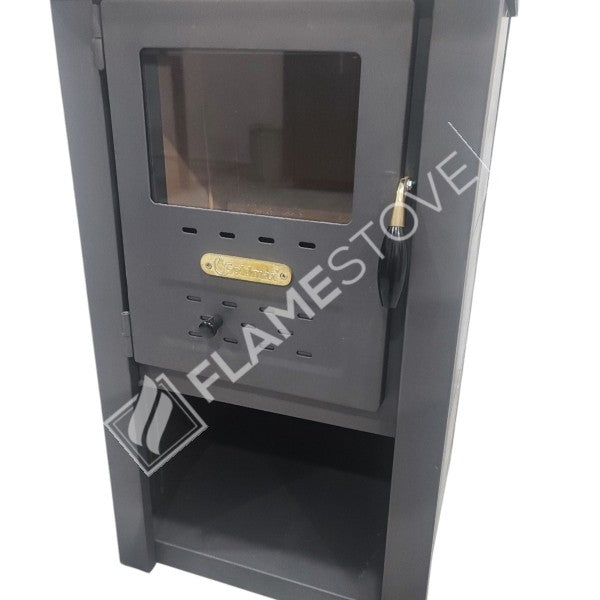Set of 3: Steel outer surface fire-brick Stove, Aluminum Swingarm team and the woodshed