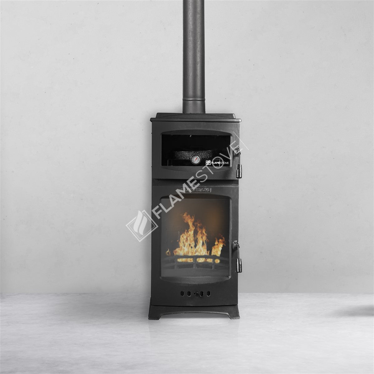 Lodi Gourmet Stove Pellet Stove | Class A, Schott Robax glass, chrome, combustion chamber, 12 kW (ideal for large cities)