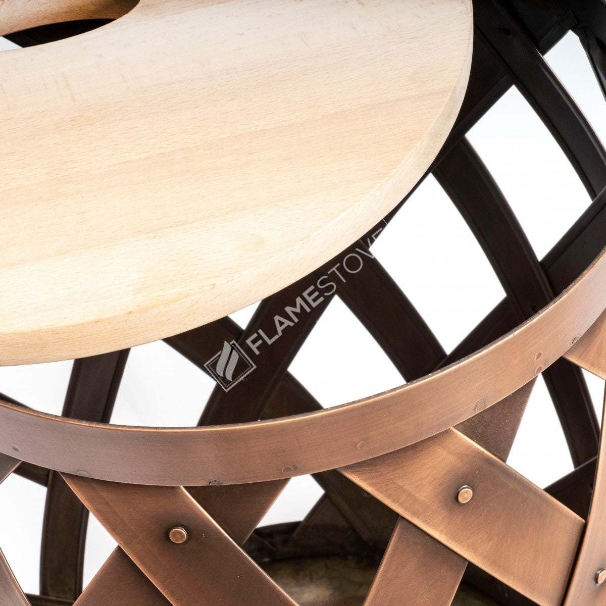 Wooden Indoor wood bucket mesh | aesthetic and functional Design | 35x35x52 cm