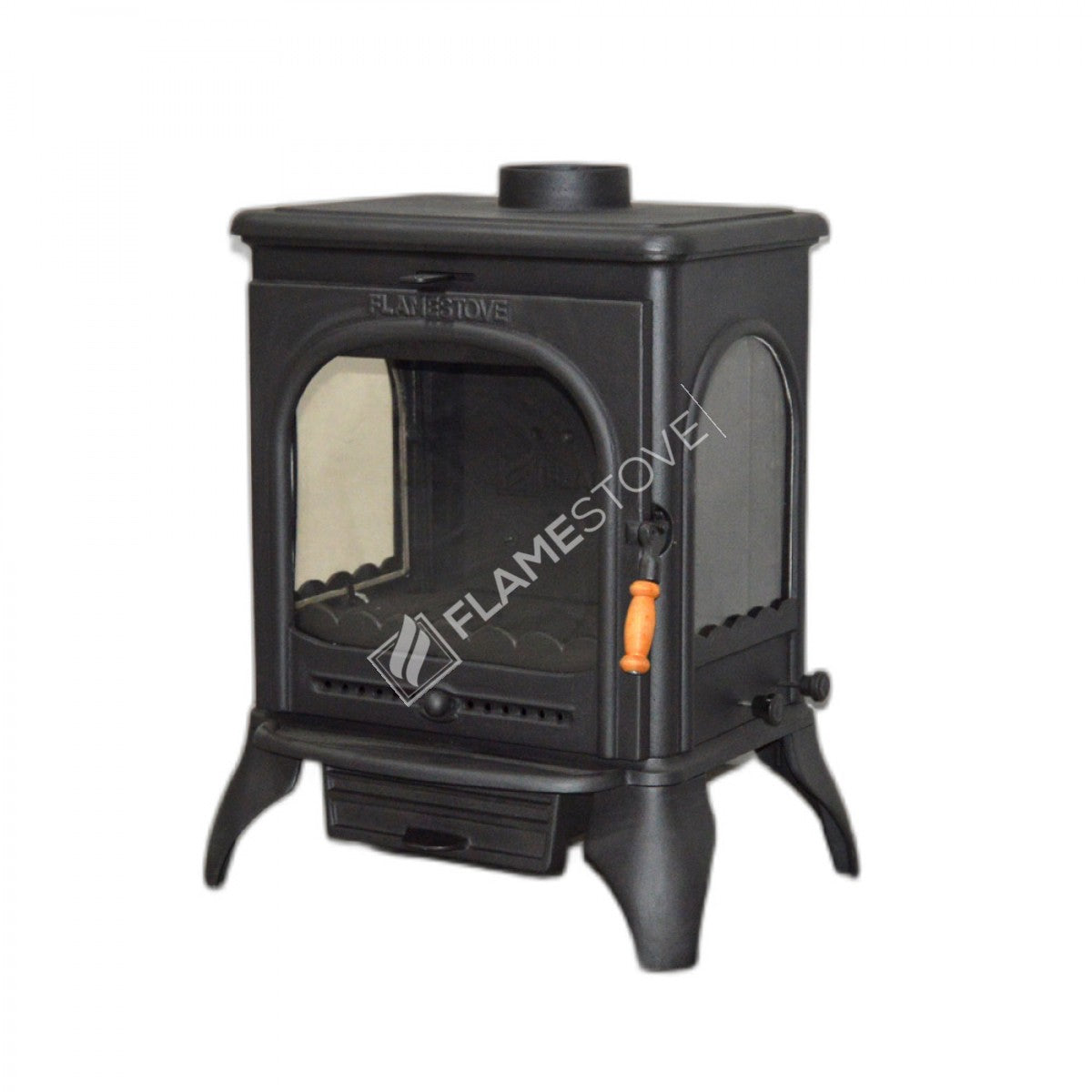 Lower the Lux 3 glass ashtray with high strength Casting Stove Modena | High Efficiency Wood & coal stove, Schott Robax Glass, shaking and an ash Discharge System 8 kW