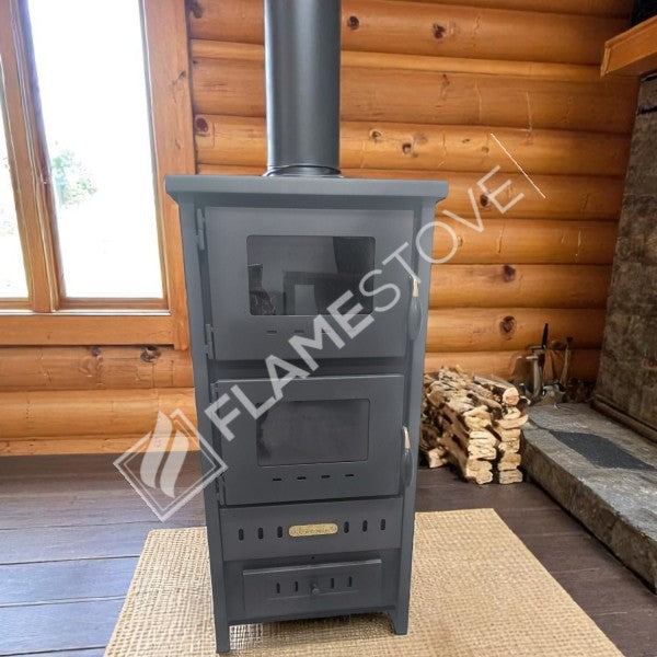 Set of 3: Steel outer surface fire-brick Stove, Aluminum Swingarm team and the woodshed