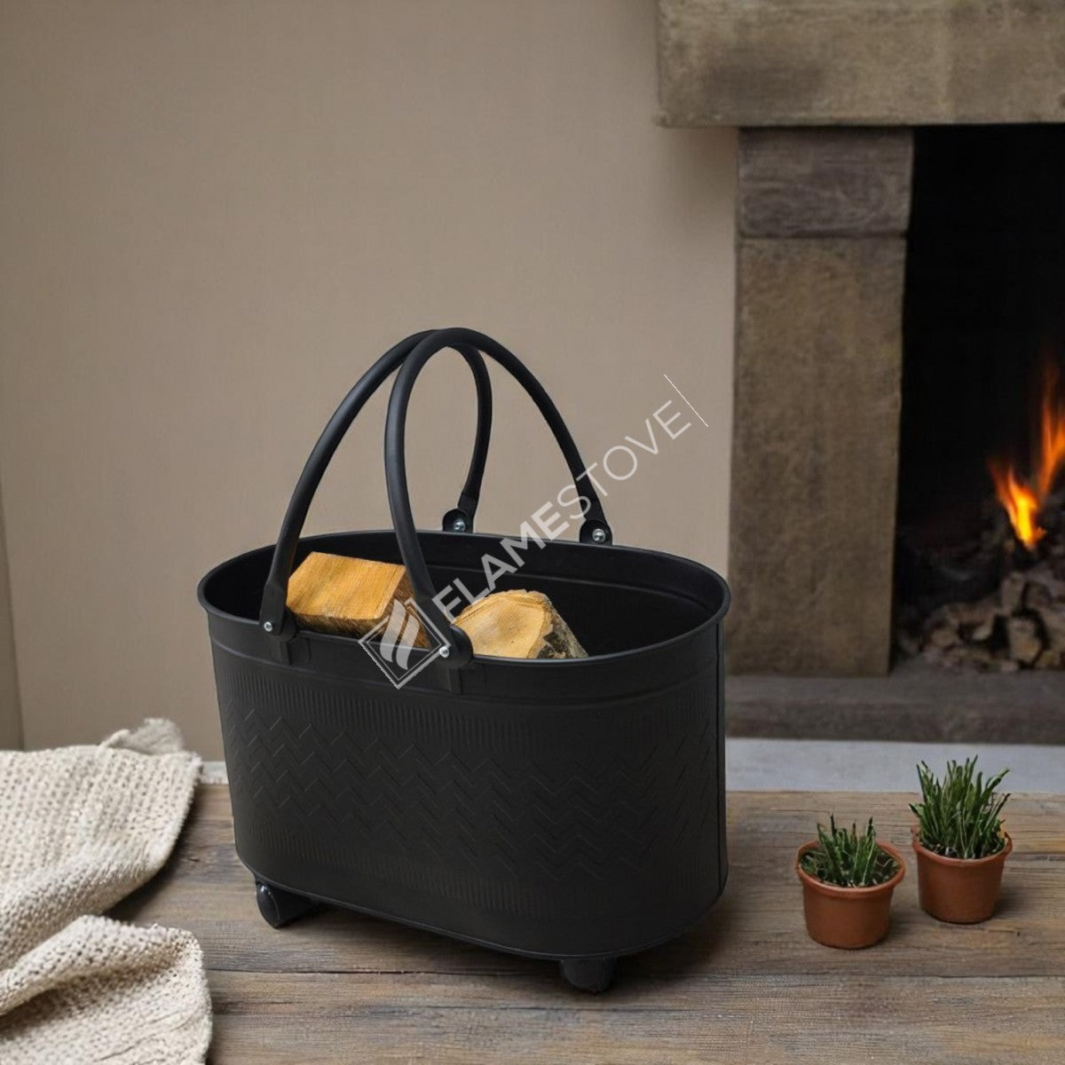 WOOD BUCKET ZIGZAG PRINTED FOOTED THE BALL - MAT