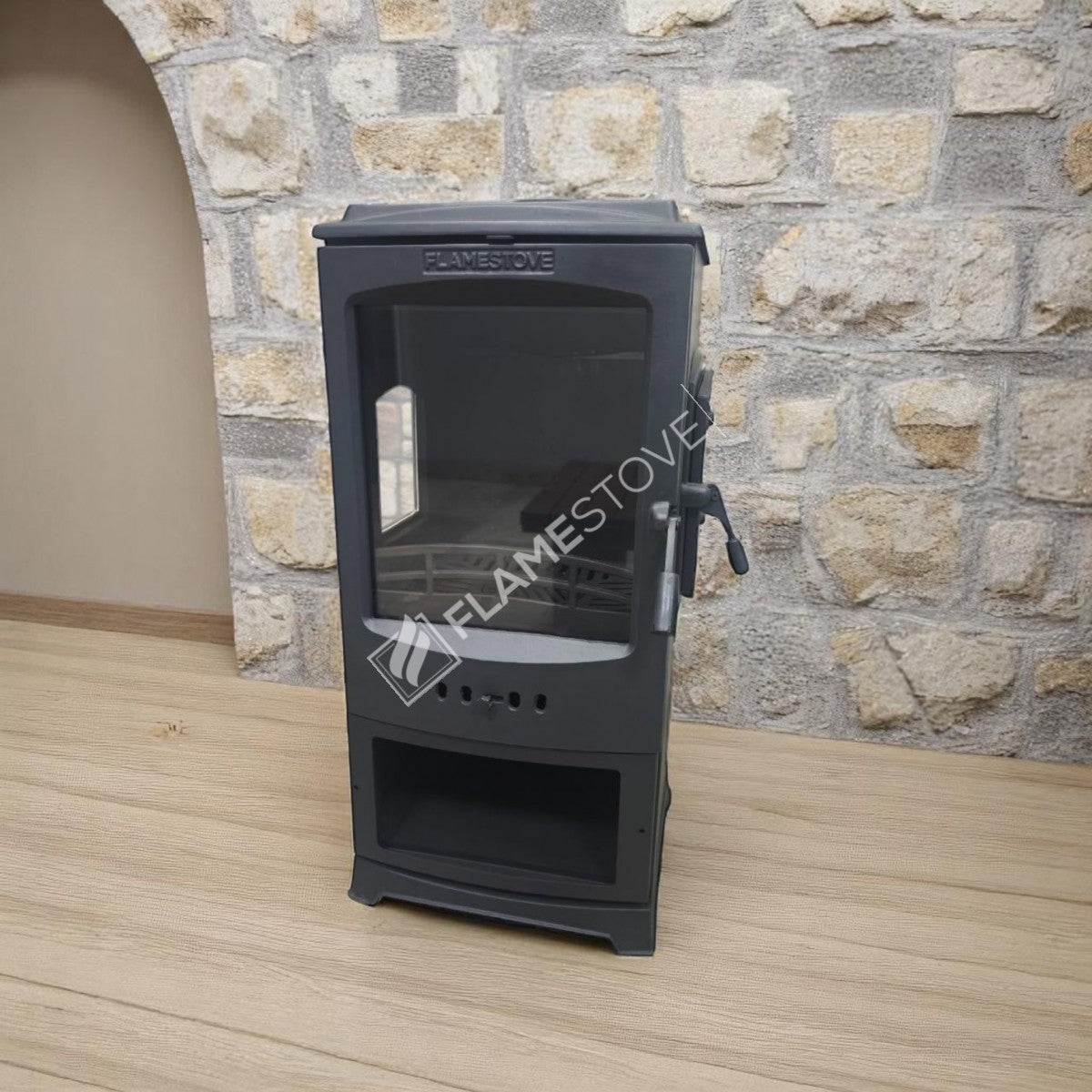 Lodi Stove Fireplace Stove Flame Odunluklu glazed side-to-side Loading | high efficiency Wood & coal stove, double Combustion, Class A, Schott Robax Glass, 5 kW