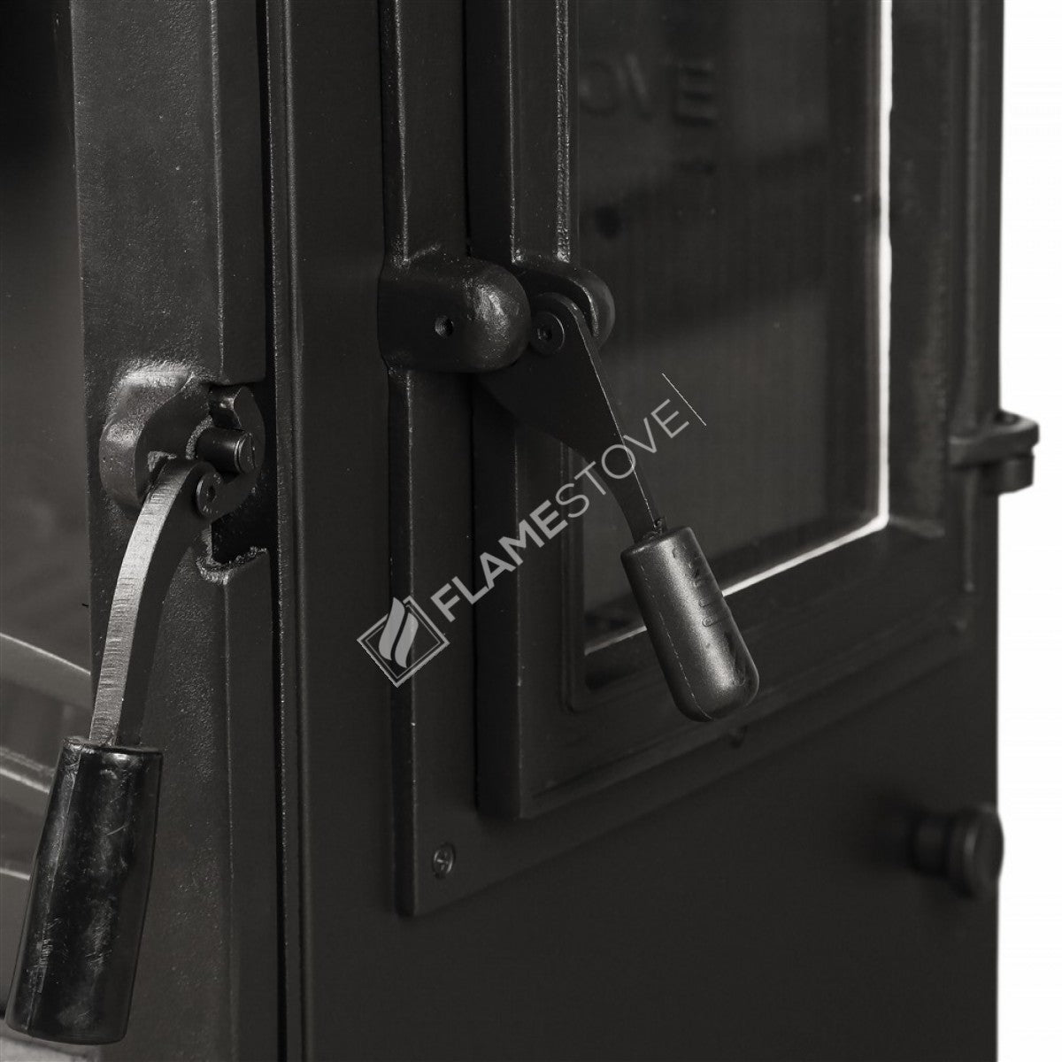 Three Glazed side loading Lodi Flame Stove Fireplace, Stove | high efficiency wood & coal stove, double Combustion, Class A, Schott Robax Glass, 5 kW
