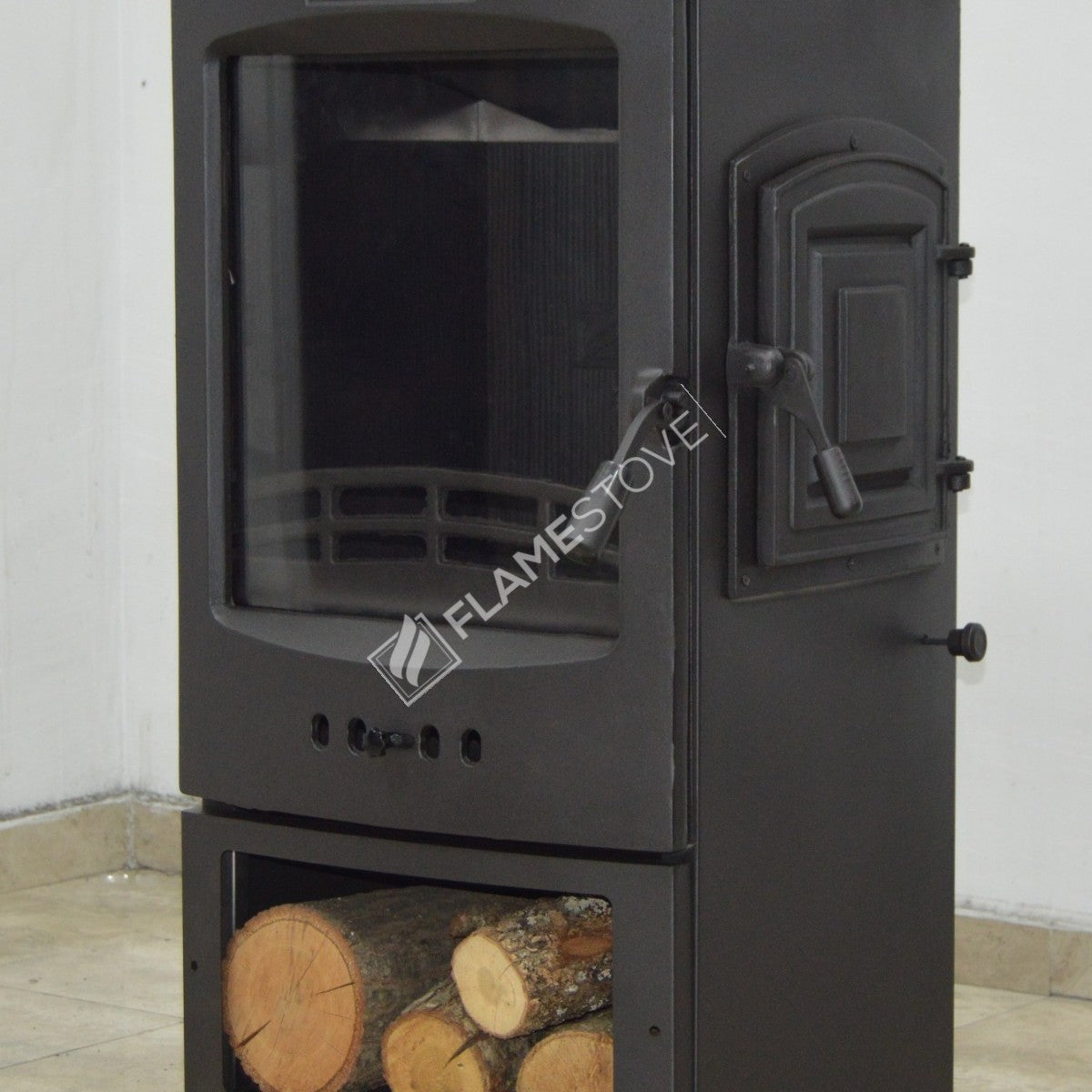 Lodi Flame Stove Side-Loading Odunluklu Fireplace Stove | High Efficiency Wood & Coal Stove, Double Combustion, Class A, Schott Robax Glass