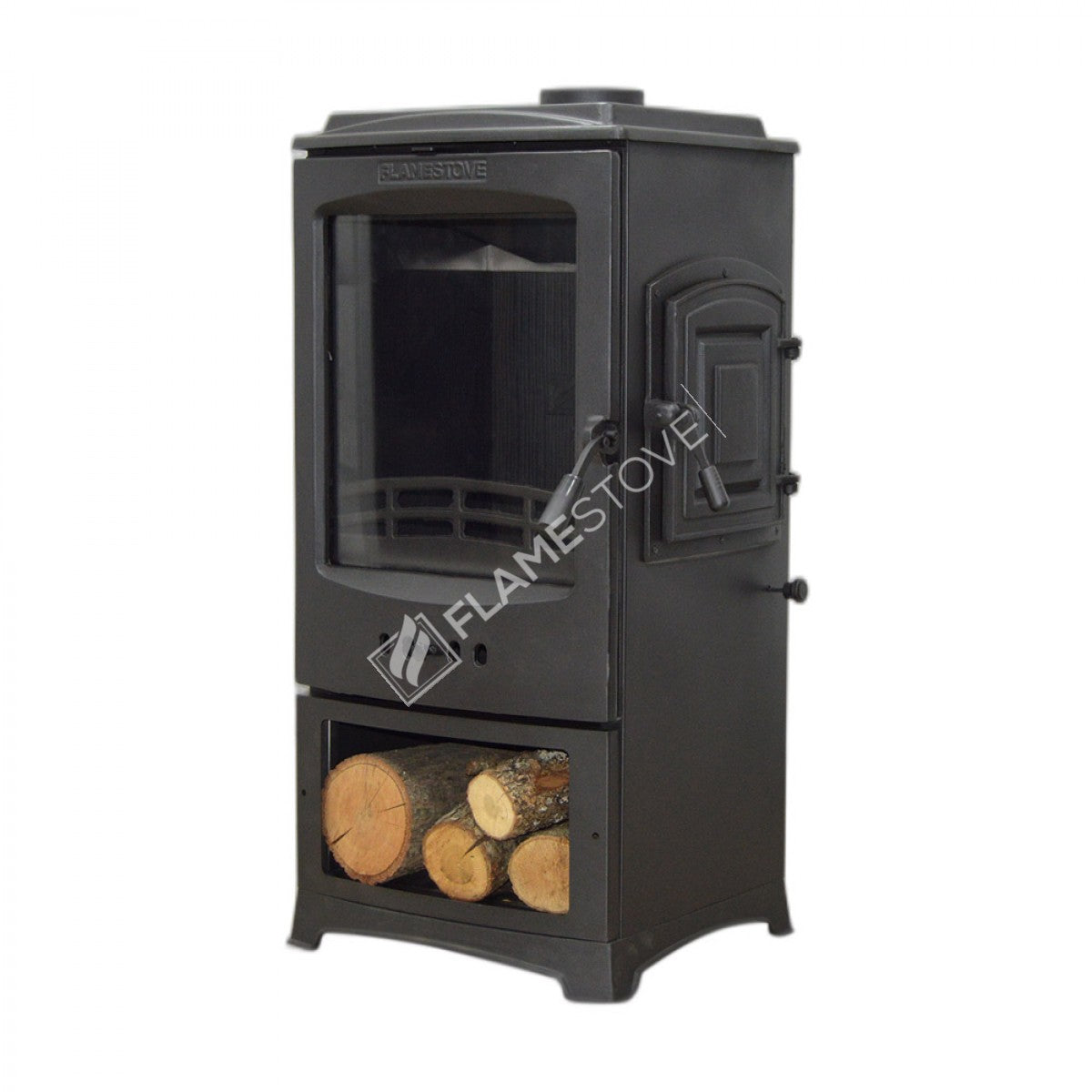 Lodi Flame Stove Side-Loading Odunluklu Fireplace Stove | High Efficiency Wood & Coal Stove, Double Combustion, Class A, Schott Robax Glass