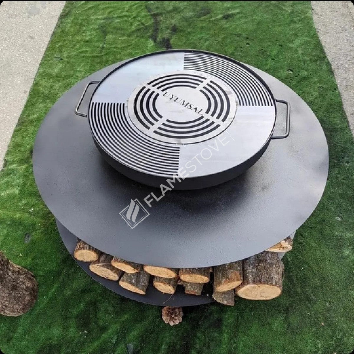 Flame Barbecue And Fire Pit | Resistant Hair Body | Wide Woodshed Area | Outdoor Fireplace Grill