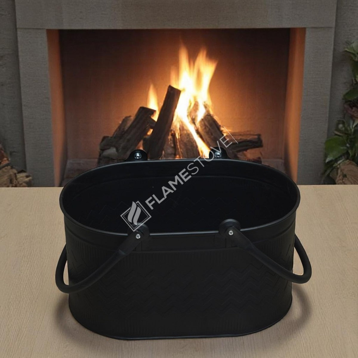 OVAL DOUBLE HANDLED BUCKET WOOD - MAT