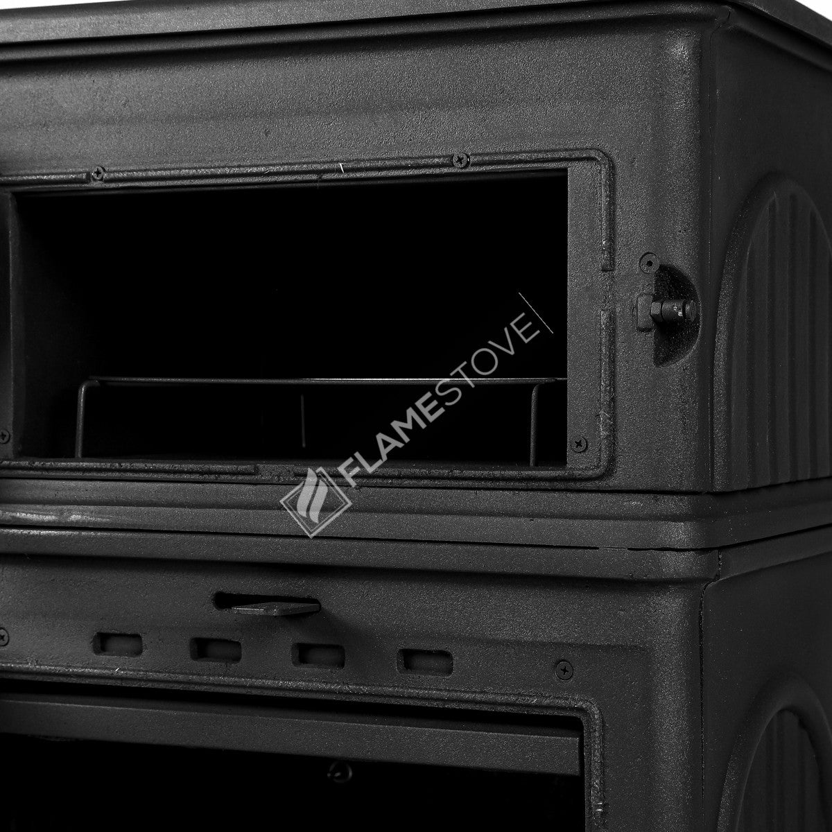 Praising Casting Furnaces Stove Modena High Strength | high efficiency Wood &amp; coal stove, Schott Robax Glass, wooden handle, 10 kW
