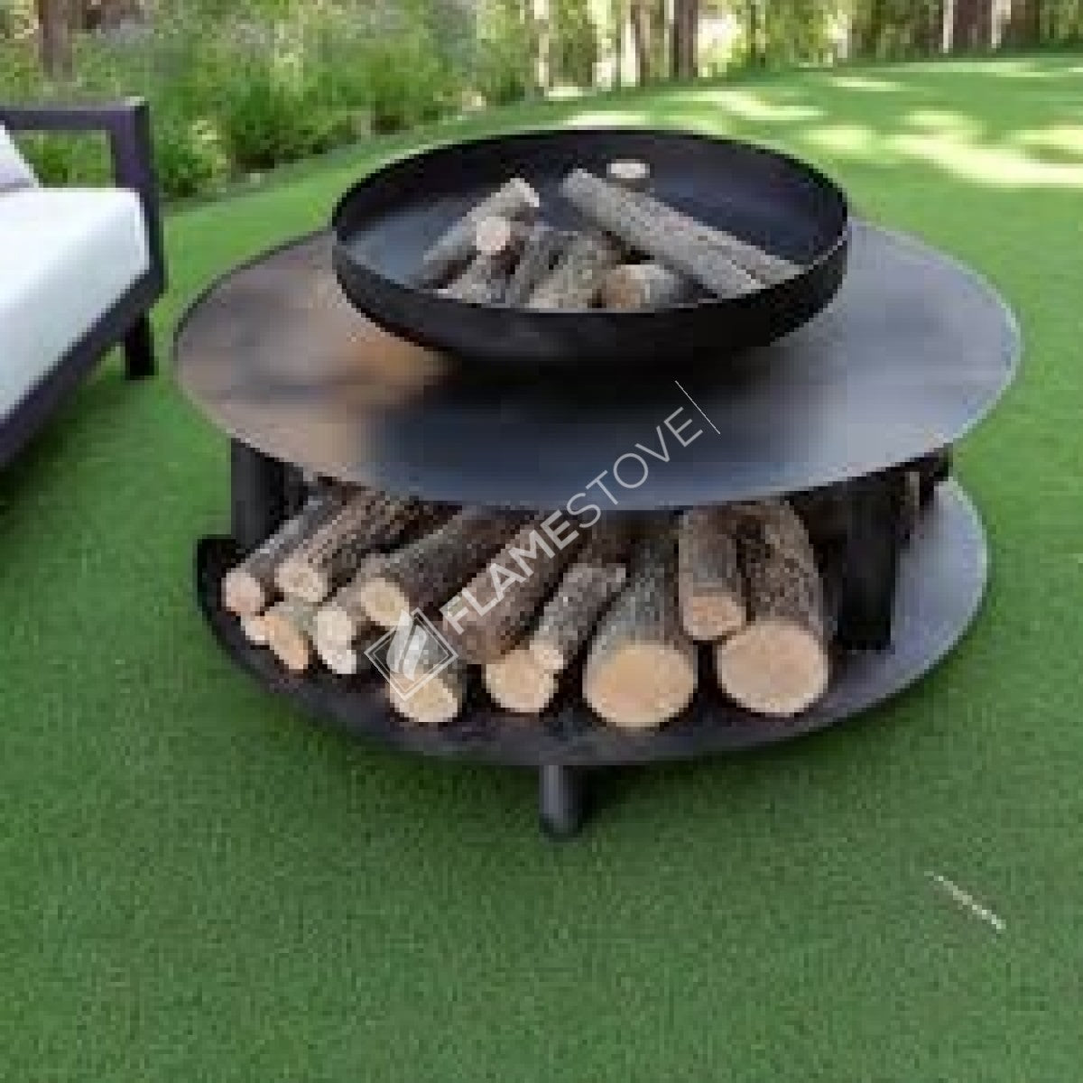 Flame Barbecue And Fire Pit | Resistant Hair Body | Wide Woodshed Area | Outdoor Fireplace Grill