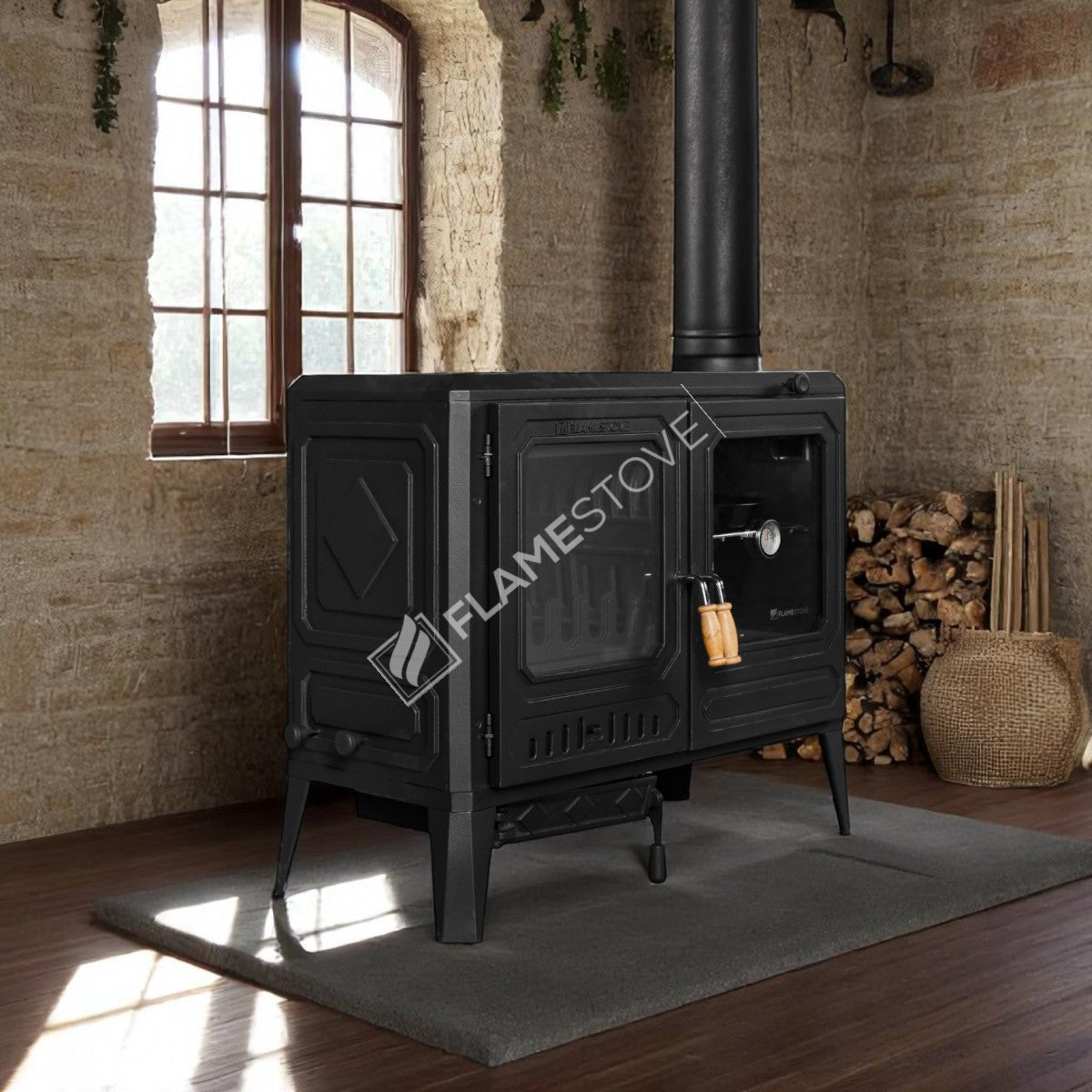 Troy Landscape Kuzineli Casting Stove | Stove Double | High Efficiency