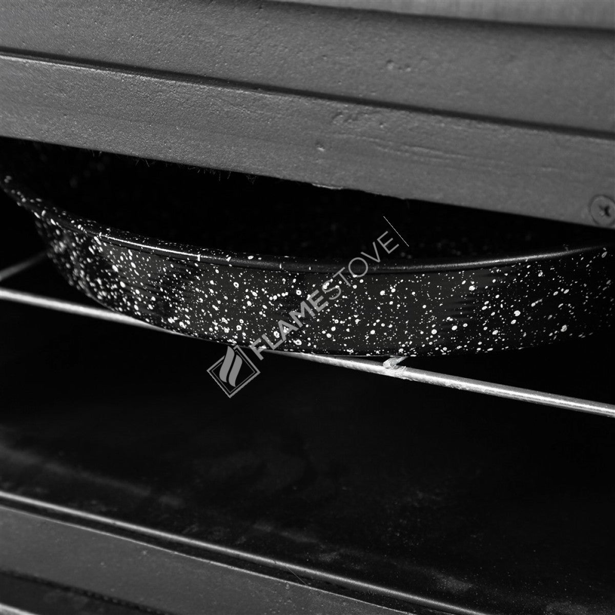 Retro Classic Upright Stove With Stove Cast | High Efficiency Wood &amp; Coal Stove, Schott Robax Glass, Oven Thermostat,