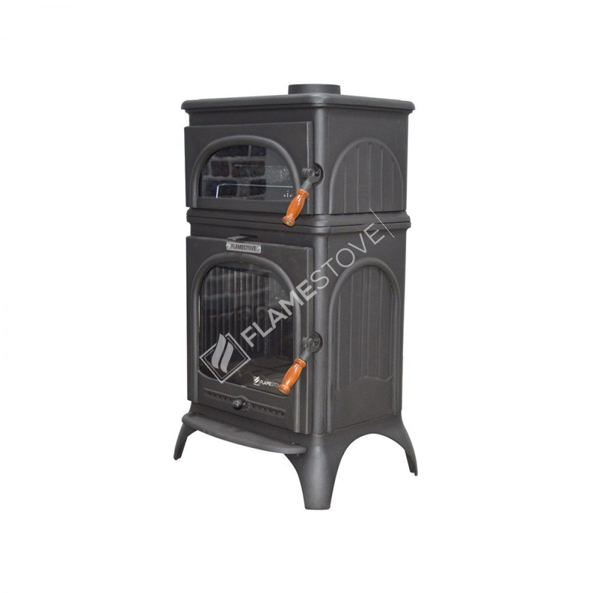 Praising Casting Furnaces Stove Modena High Strength | high efficiency Wood &amp; coal stove, Schott Robax Glass, wooden handle, 10 kW