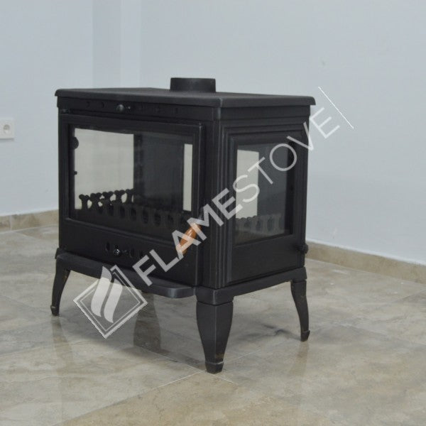 4 Retro triple-glazed Casting Then Stove | high efficiency wood & Coal Stove, Schott Robax Glass, rear air Balance System, 9 kW