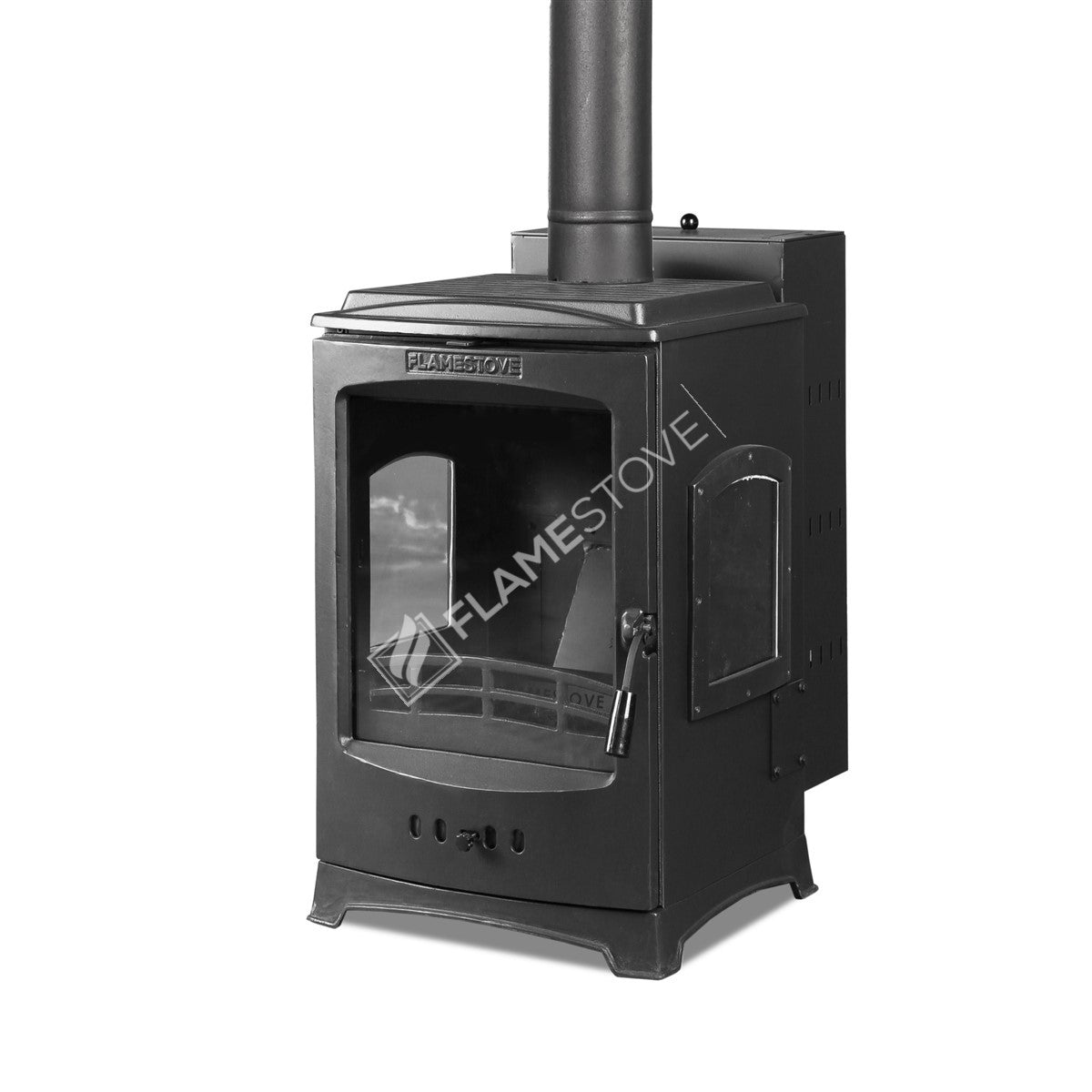Lodi Lux Pellet Stove triple-glazed | pellet stove high efficiency, Class A, Schott Robax glass, chrome, combustion chamber, 7 kW