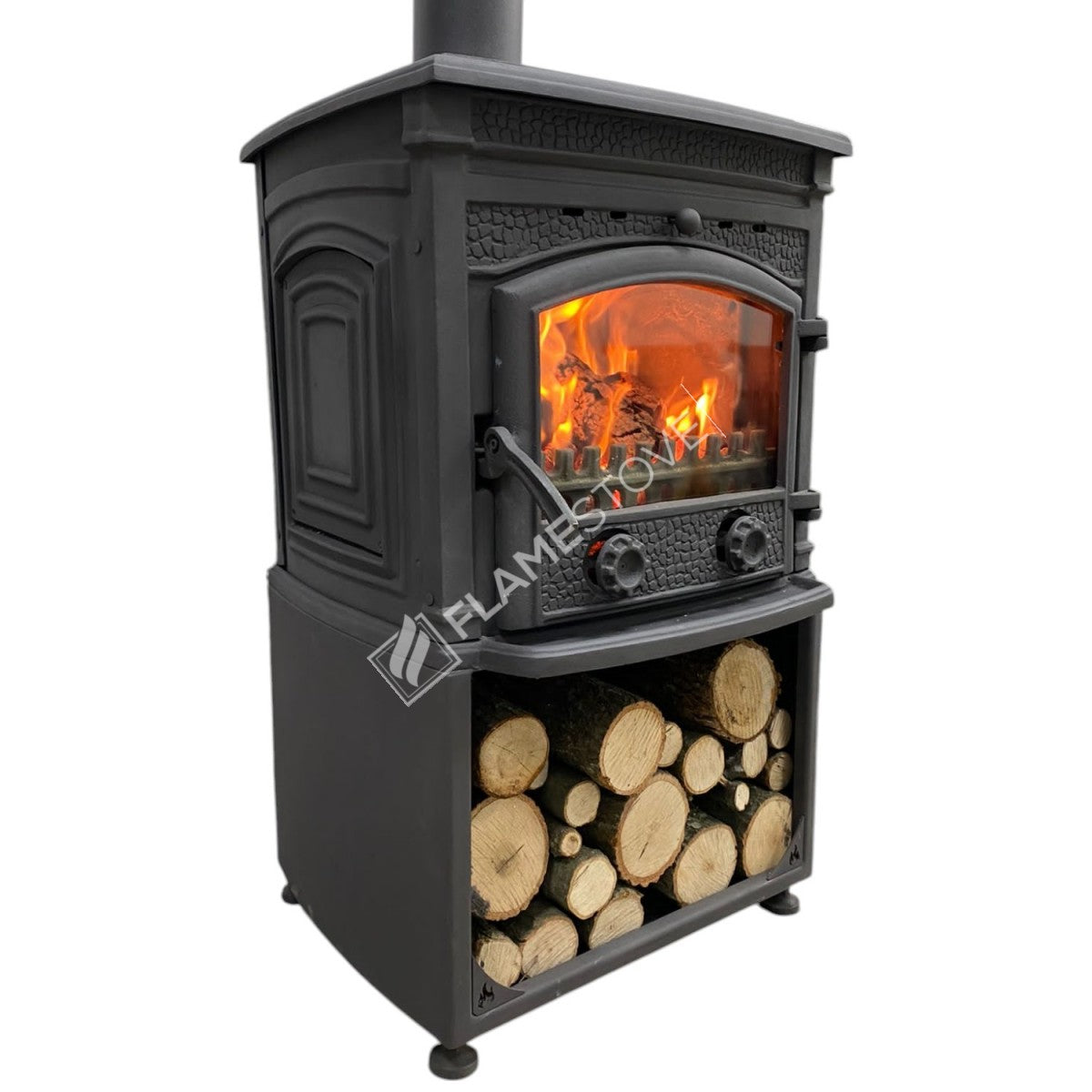 Sirius Maxi Döküm Odun Sobası Çift Yanmalı Yüksek Verimli Schott-Robax Camlı