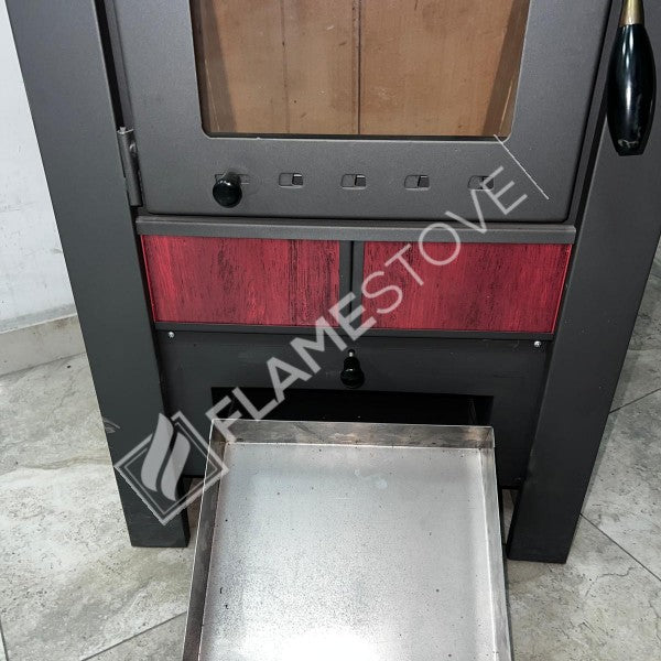 Steel Exterior Fire-Brick Stove | Schott Robax Glass, High Efficiency Solid Fuel Stove