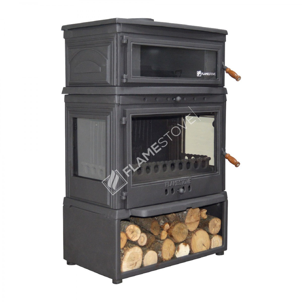 Casting highly efficient wood stove - retro style, odunluklu oven and Double combustion system