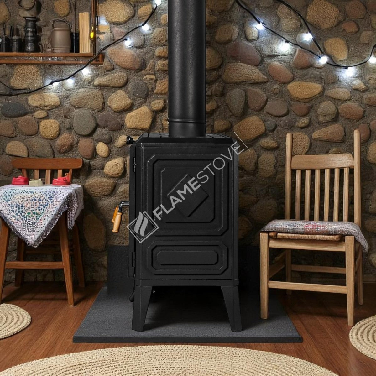 Troy Landscape Kuzineli Casting Stove | Stove Double | High Efficiency