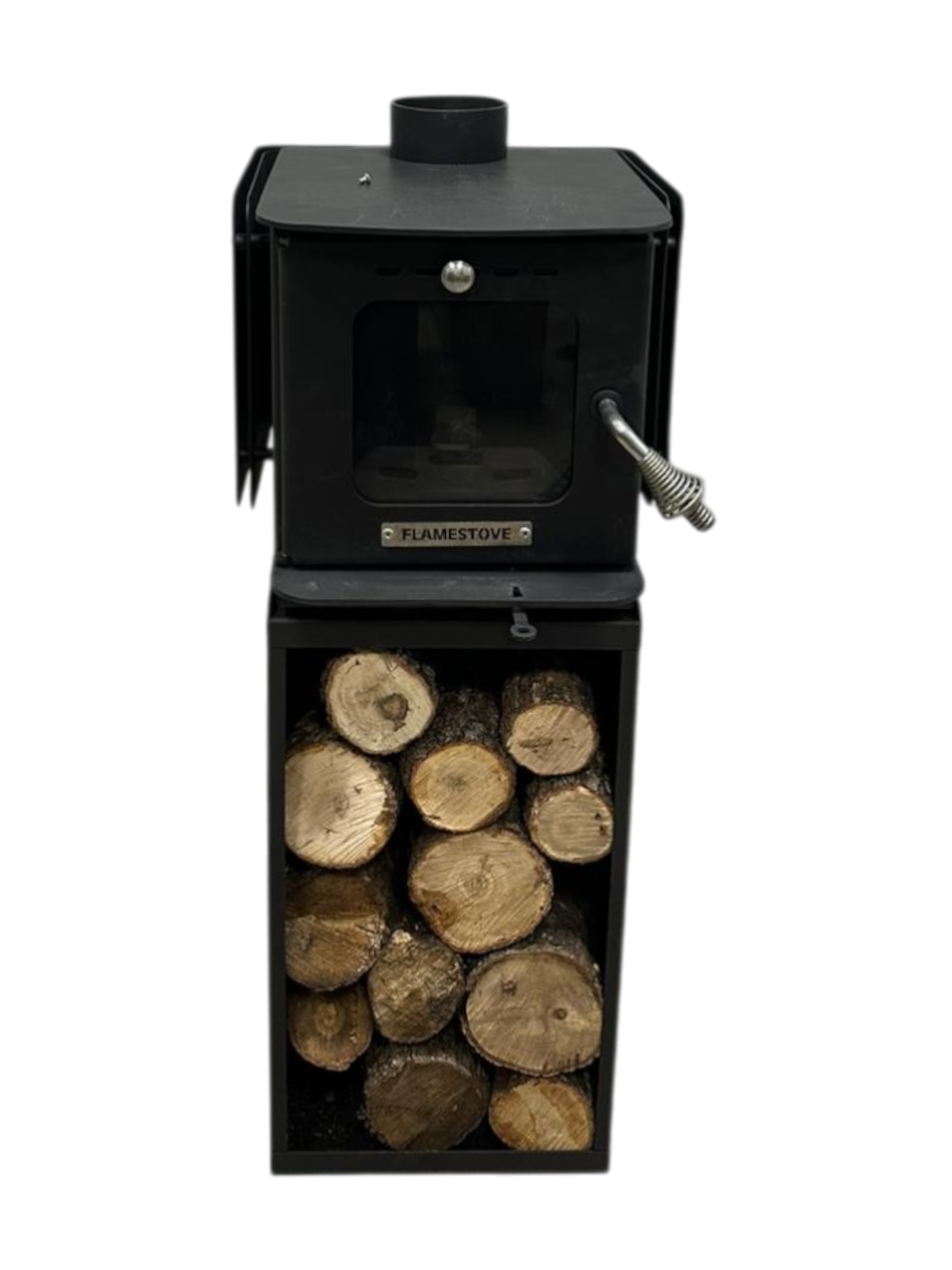 FS-290 Mini Wood Stove with Log Storage | Portable Camping & Caravan Wood Burning Stove