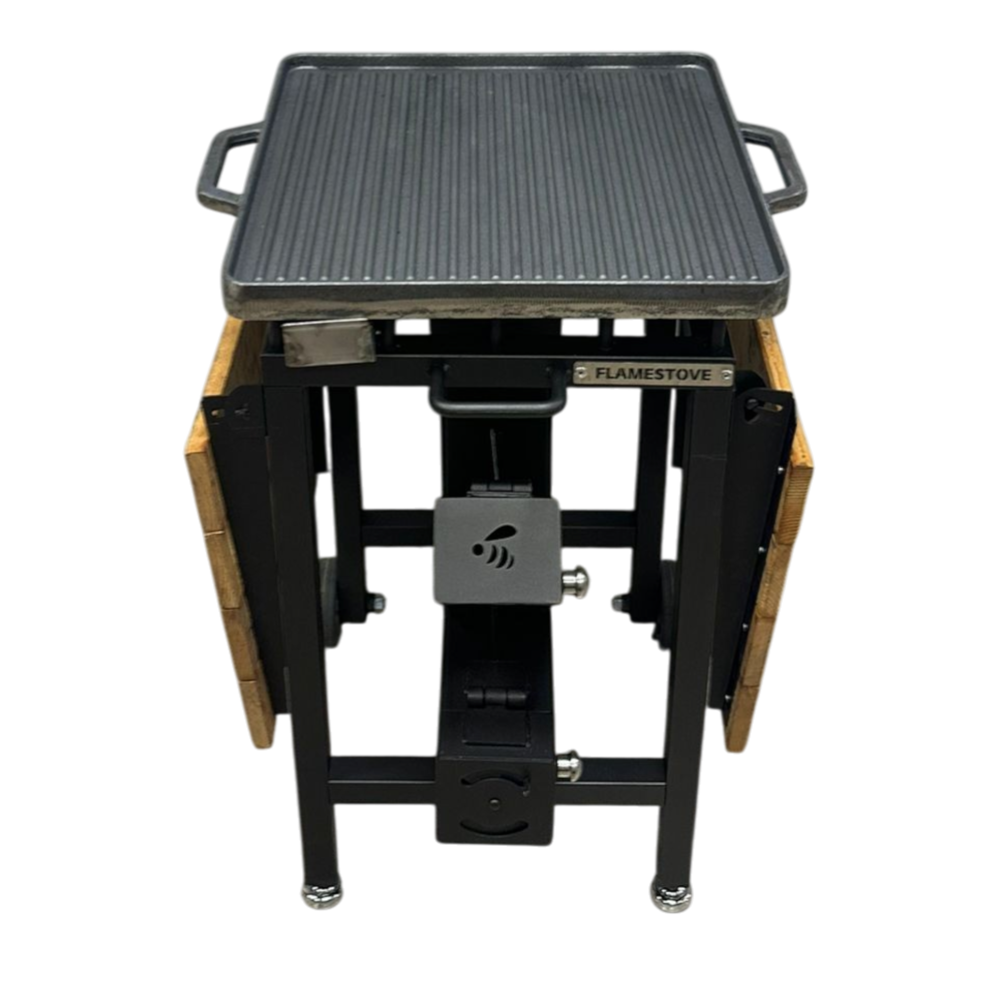 FS-506 Dual Fuel Garden BBQ – Wood & Pellet Burning Outdoor Grill with Side Tables