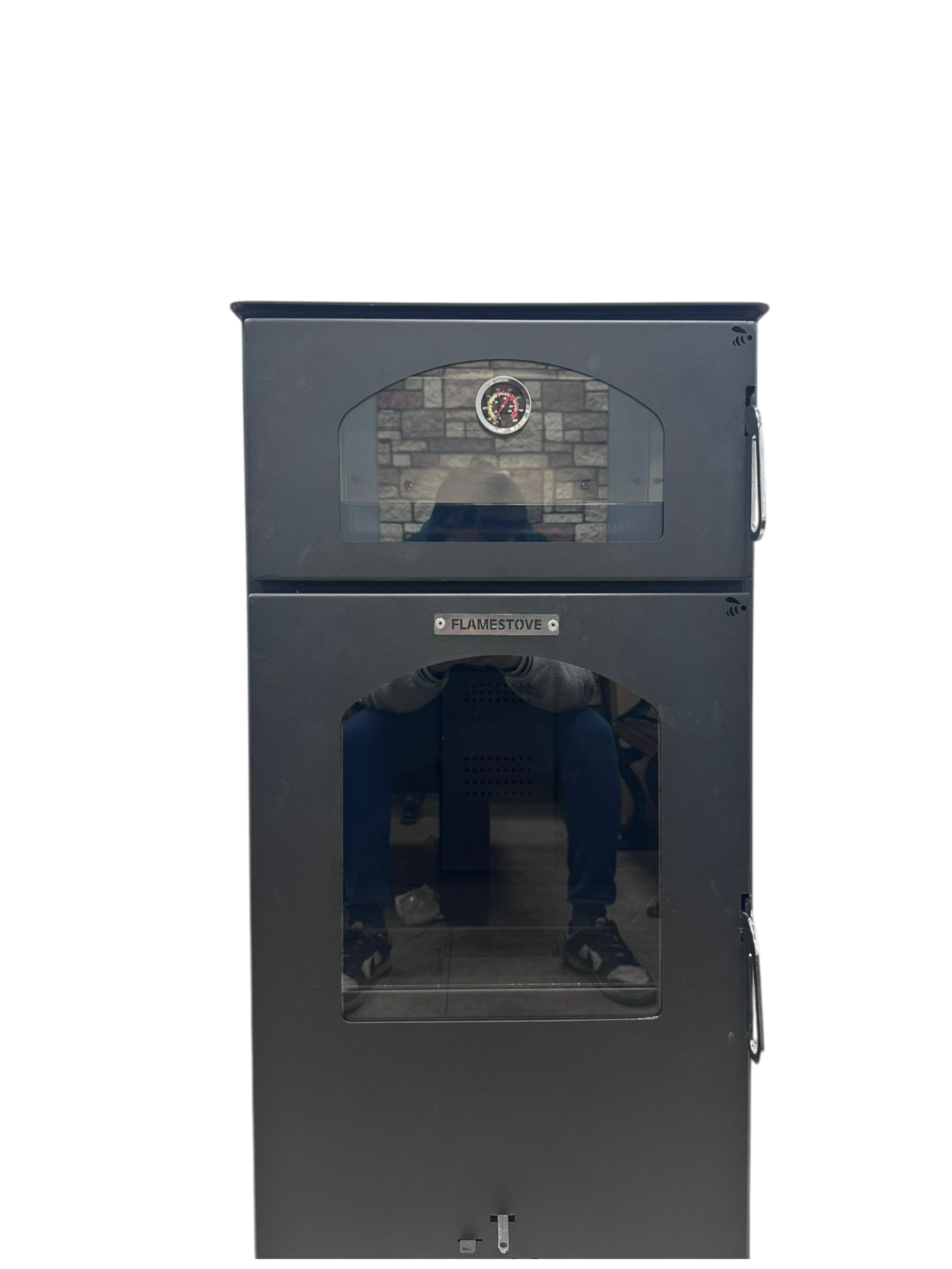 FS-292 Peletmix Large Oven Stove - Burgundy Finish, Single Glass Door, Eco-Friendly Heating