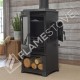  Lodi Flame Stove Side-Loading Odunluklu Fireplace Stove | High Efficiency Wood &amp; Coal Stove, Double Combustion, Class A, Schott Robax Glass