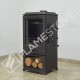  Lodi Flame Stove Side-Loading Odunluklu Fireplace Stove | High Efficiency Wood &amp; Coal Stove, Double Combustion, Class A, Schott Robax Glass